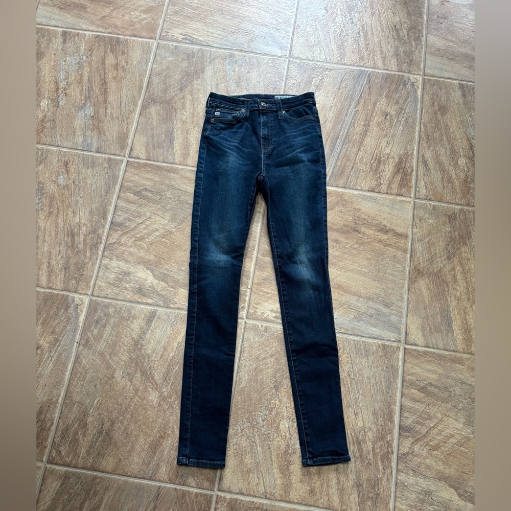 AG Adriano Goldschmied The Mila Super High-Rise Skinny denim blue Jeans 24R